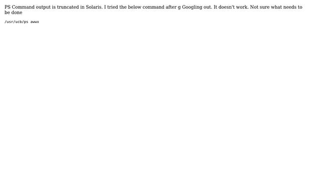 PS Command in Solaris смотреть онлайн