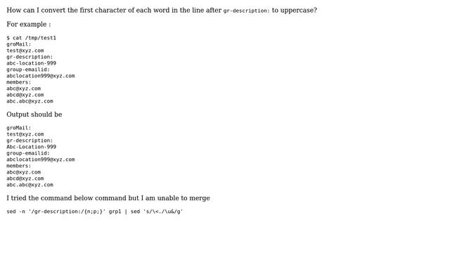 Unix & Linux: Using sed command convert only first character in specific line with uppercase смотреть онлайн