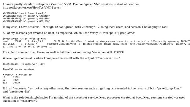 Unix & Linux: Understanding "vncserver -list" with respect to Xvnc processes смотреть онлайн