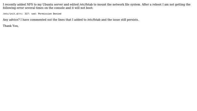 DevOps & SysAdmins: /etc/init.d/rc: 317: sed: Permission Denied Ubuntu 9.04 смотреть онлайн
