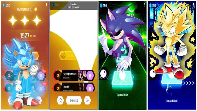 Sonic The Hedgehog V/S Super Sonic V/S Hyper Sonic V/S Sonic EXE - Tiles Hop Edm Rush - Tiles Hive смотреть онлайн