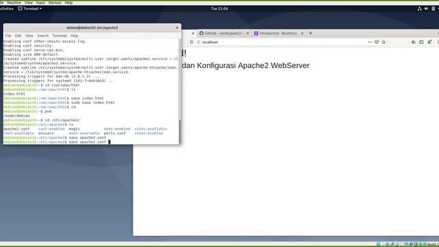 Instalasi dan Konfigurasi webserver (apache2) pada debian 10 buster смотреть онлайн