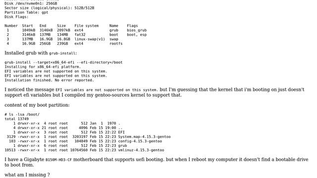Unix & Linux: booting gentoo using uefi and gpt смотреть онлайн