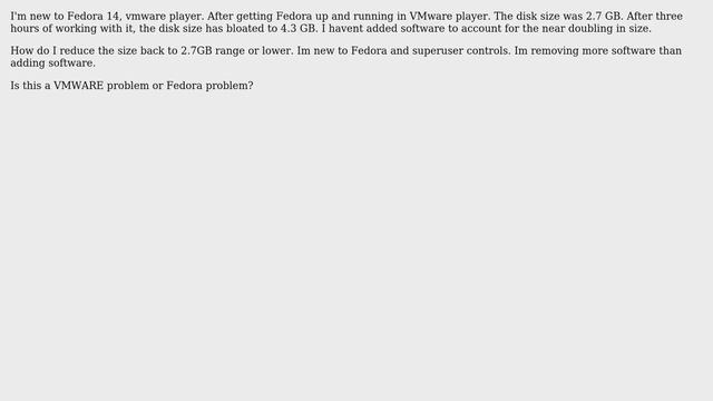 How to reduce Fedora's disk size in VMware player? смотреть онлайн