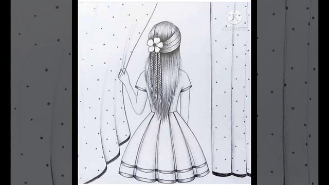 Beautiful sketch of a girl looking outside the window 😍|| # The Pencil Girl || Profile pictures || смотреть онлайн