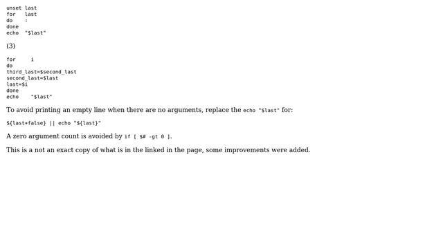 How to get the last argument to a /bin/sh function? (11 Solutions!!) смотреть онлайн