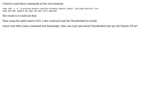 Ubuntu: How to install Thunderbird in old version Ubuntu 9.xx? смотреть онлайн