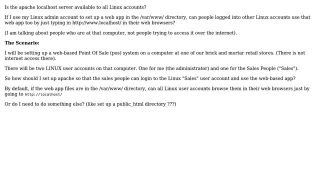 Unix & Linux: Can I Share Localhost With Other Users Of My Linux Box? смотреть онлайн