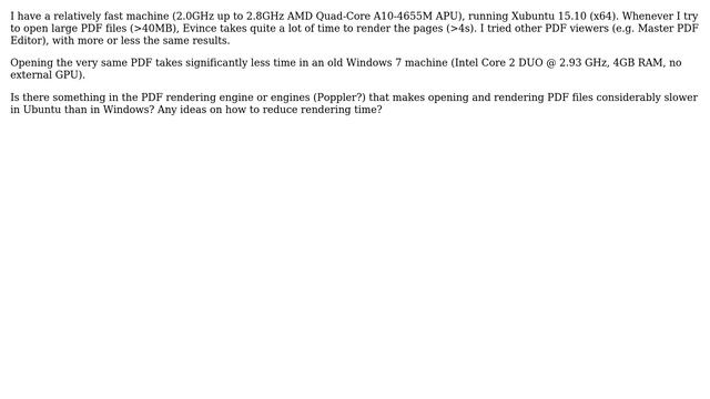 Ubuntu: PDF rendering is very slow смотреть онлайн