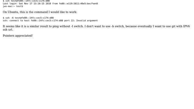 How to resolve ipv6 ssh on Ubuntu 16.4 with possible interface ambiguity? смотреть онлайн