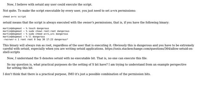 Unix & Linux: What is the purpose of setuid enabled with no executable bit? (3 Solutions!!) смотреть онлайн