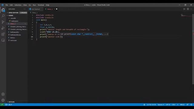 C program to Find Area of Rectangle, Square & Circle смотреть онлайн