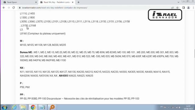 Reset Epson L3250 + Download em PDF смотреть онлайн