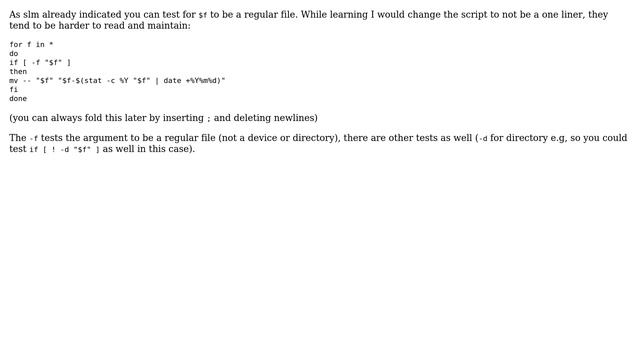 How to append a date to all files in a directory without touching sub-directories via bash script? смотреть онлайн