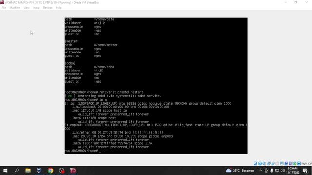 Tutorial File Server VirtualBox Linux Debian 10 смотреть онлайн