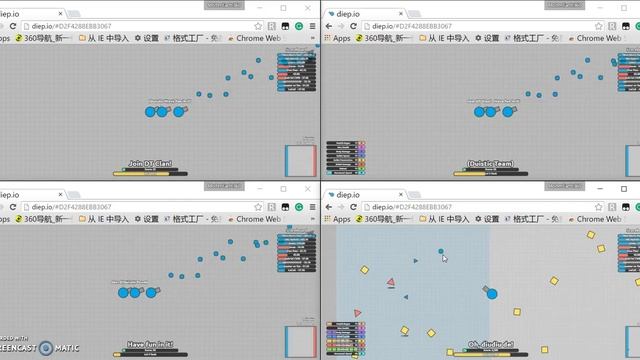 Diep.io Gameplay with 4 Windows - DT Clan Recruiting! смотреть онлайн