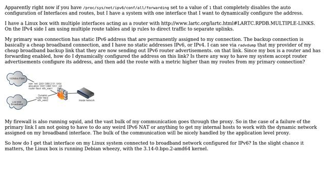 On IPv6 linux router, autoconf and accept router advertisements for single interface смотреть онлайн