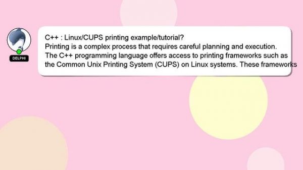 C++ : Linux/CUPS printing example/tutorial?
