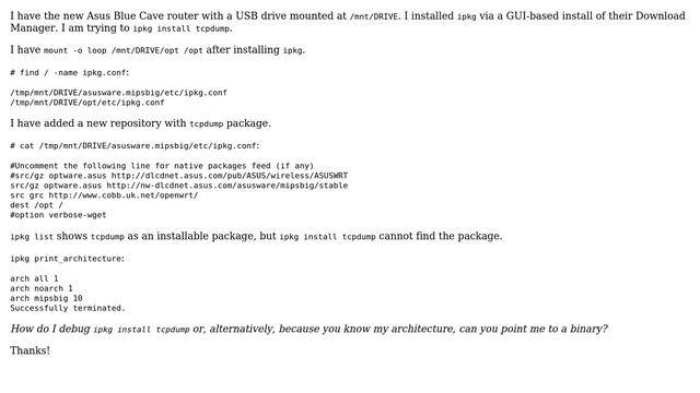 ipkg can't install tcpdump смотреть онлайн