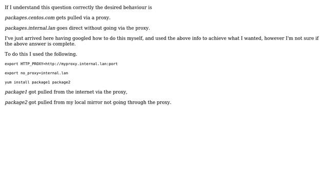 How to specify that Yum should not use proxy for specific domain? (5 Solutions!!) смотреть онлайн