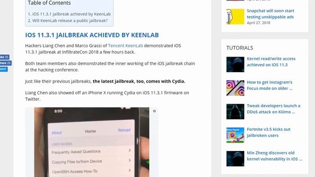 KeenLab demos a jailbroken iPhone X with iOS 11.3.1 смотреть онлайн