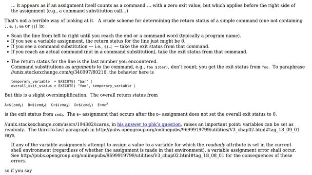 Unix & Linux: How is the return status of a variable assignment determined? (2 Solutions!!) смотреть онлайн