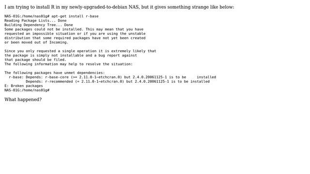 installed R 2.4 but not R 2.13 in debian смотреть онлайн