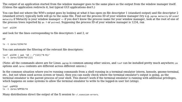 Unix & Linux: Where does the output from an application started from the window manager go? смотреть онлайн