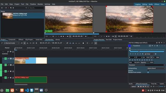 Edição de Vídeo no Linux | Como fazer efeito de zoom no Kdenlive смотреть онлайн
