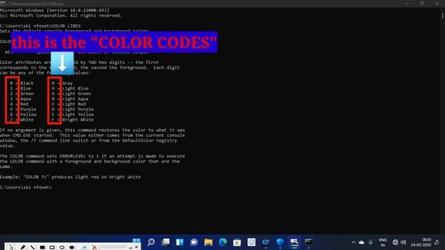 HOW TO CHANGE COMMAND PROMPT TEXT COLOUR || IN WINDOWS 11 смотреть онлайн