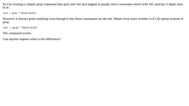 Unix & Linux: Grep regex not working смотреть онлайн