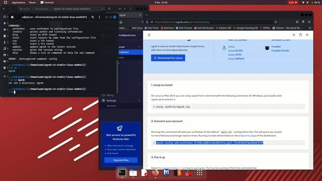 how to set up NGROK on kali linux 2022.1 смотреть онлайн