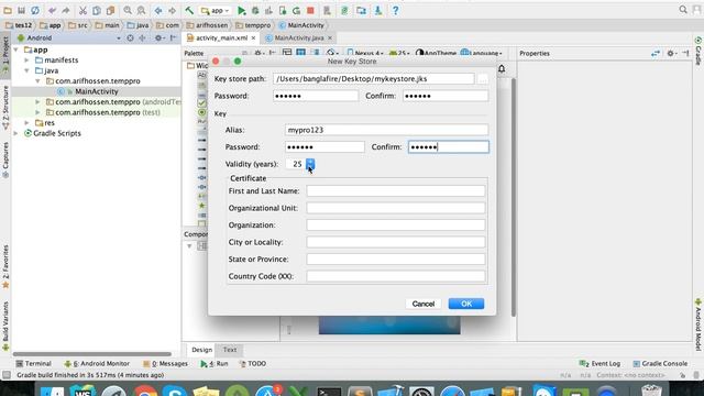 Android Signature APK File Using Android Studio смотреть онлайн