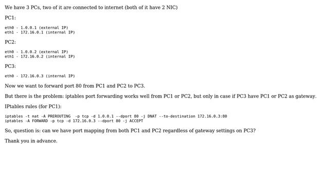 Iptables port mapping from two PCs to one (2 Solutions!!) смотреть онлайн