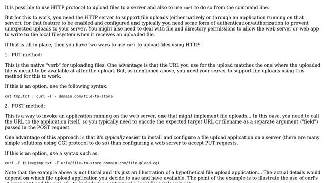 Unix & Linux: Store a file on server with curl command using post method like scp? смотреть онлайн