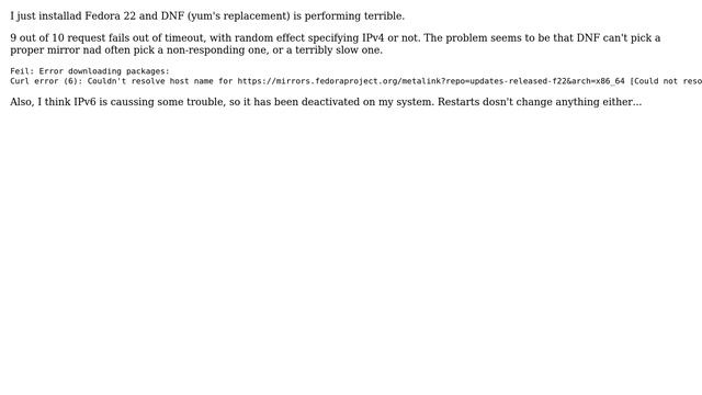 DevOps & SysAdmins: Fedora 22 DNF timeout смотреть онлайн