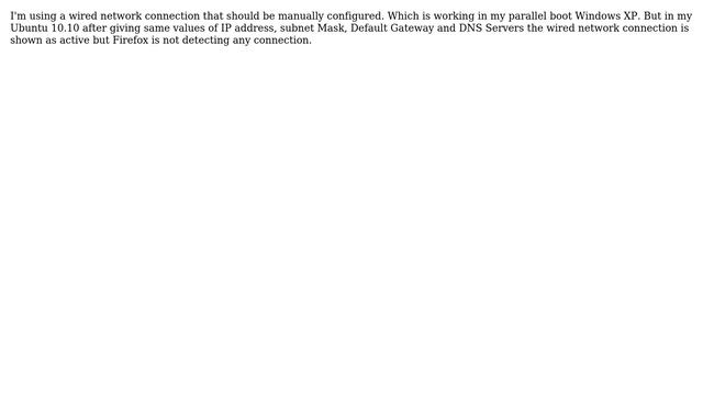 Ubuntu: Wired network connection active, but Firefox not detecting connection смотреть онлайн
