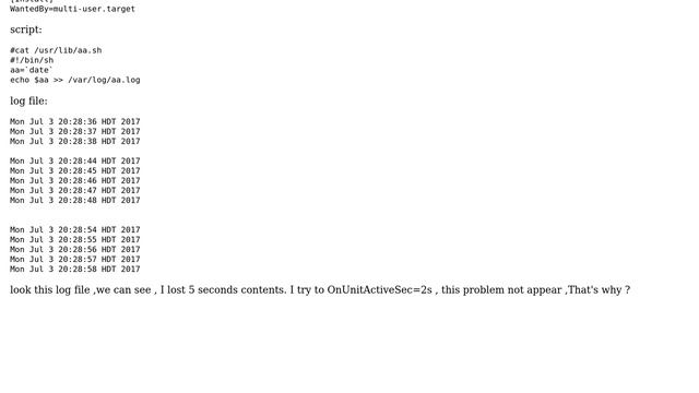 Unix & Linux: systemd timer define 1s excute but leak 5s смотреть онлайн