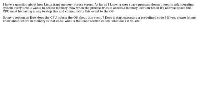 Unix & Linux: How Linux finds out about illegal memory access error? смотреть онлайн