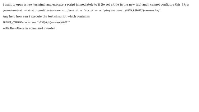 Execute script in new tab command line gnome-terminal смотреть онлайн