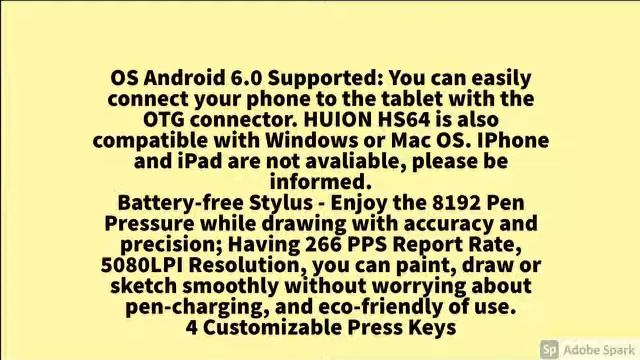 Latest HUION HS64 Graphics Drawing Tablet Battery-Free Stylus Android Windows macOS смотреть онлайн