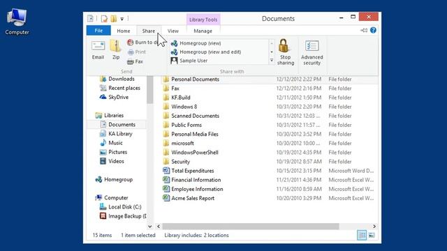 Windows 8.0 Professional Share Using the Share Tab in Windows Explorer смотреть онлайн