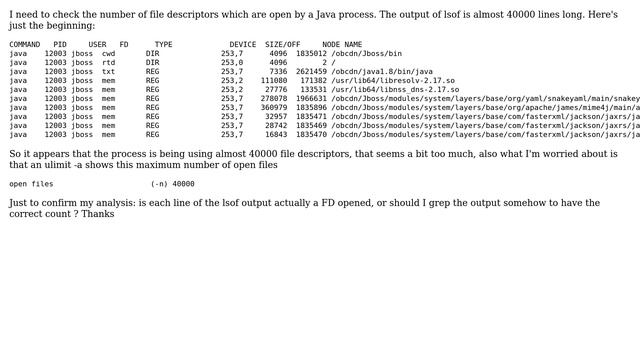 Unix & Linux: Count the number of file descriptors opened by a process with lsof смотреть онлайн