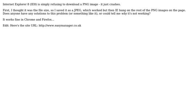 Unix & Linux: IE8 crashes on downloading PNGs смотреть онлайн