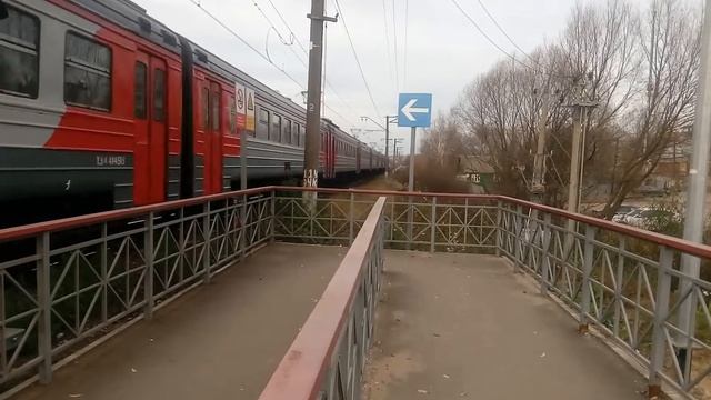 Электропоезд ЭР2Р-7078 перегон Каналстрой - Дмитров 26.10.2019 смотреть онлайн