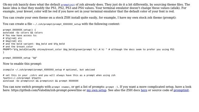 Unix & Linux: What's the difference between ZSH themes, prompts, and terminal based themes? смотреть онлайн