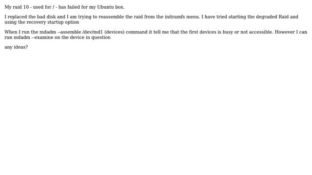 DevOps & SysAdmins: Reassembling Raid 10 in Ubuntu from the initramfs menu смотреть онлайн