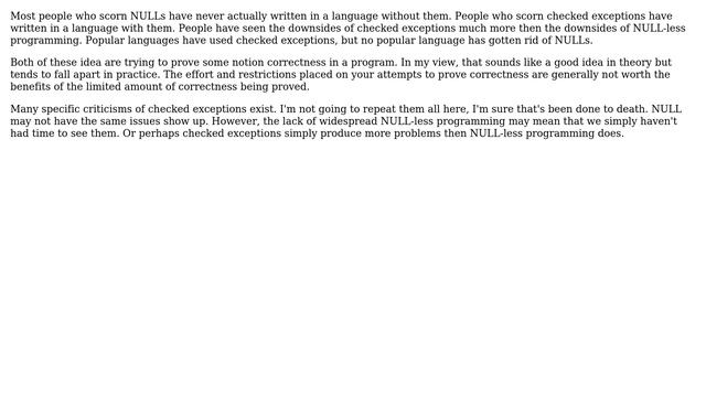 Software Engineering: Nulls in every type and checked exceptions in Java? (2 Solutions!!) смотреть онлайн