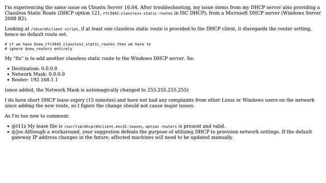 Ubuntu: DHCP connection does not set default gateway automatically (2 Solutions!!) смотреть онлайн