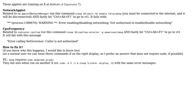 Some commands fail when active display/vt is different from where they are running, How to... смотреть онлайн